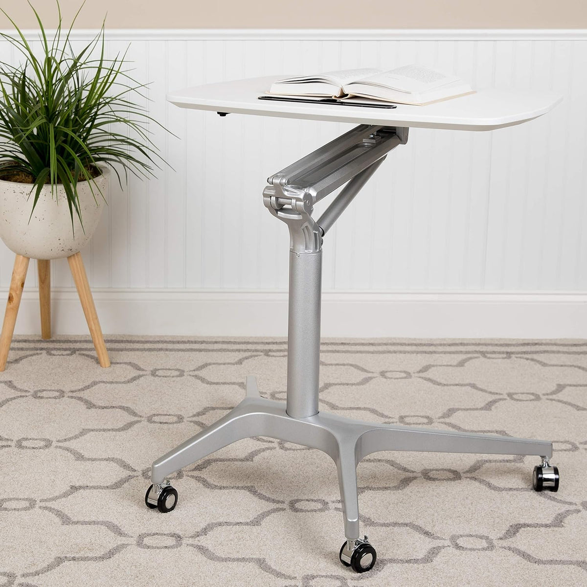 Black Mobile Ergonomic Desk with Adjustable Height A650600