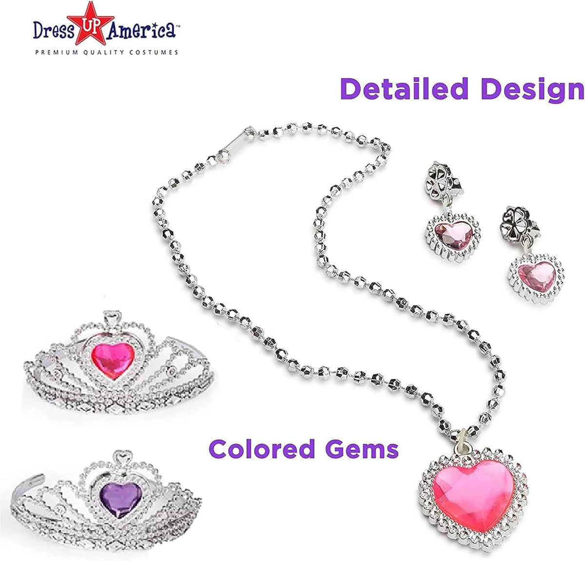 Princess Dress Up Set with Shoes, Crown & Jewelry D2417