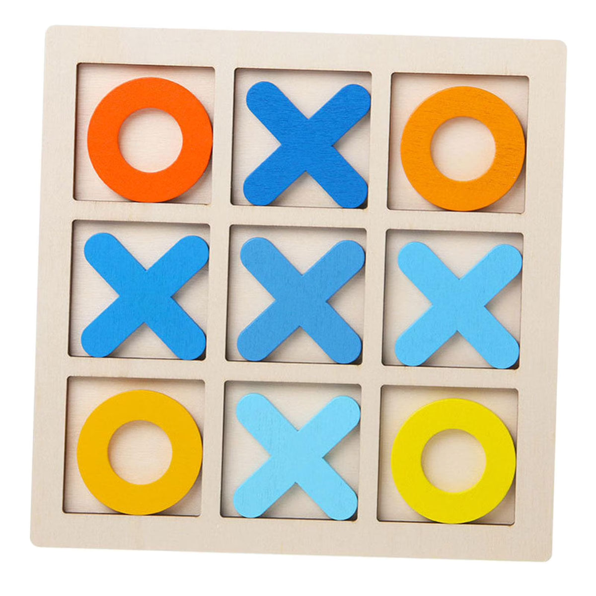 Tic Tac Toe Board Puzzle Game Educational Toys XO Table Toy yellow Y81180
