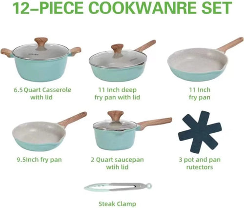 12-Piece Nonstick Granite Cookware Set U632