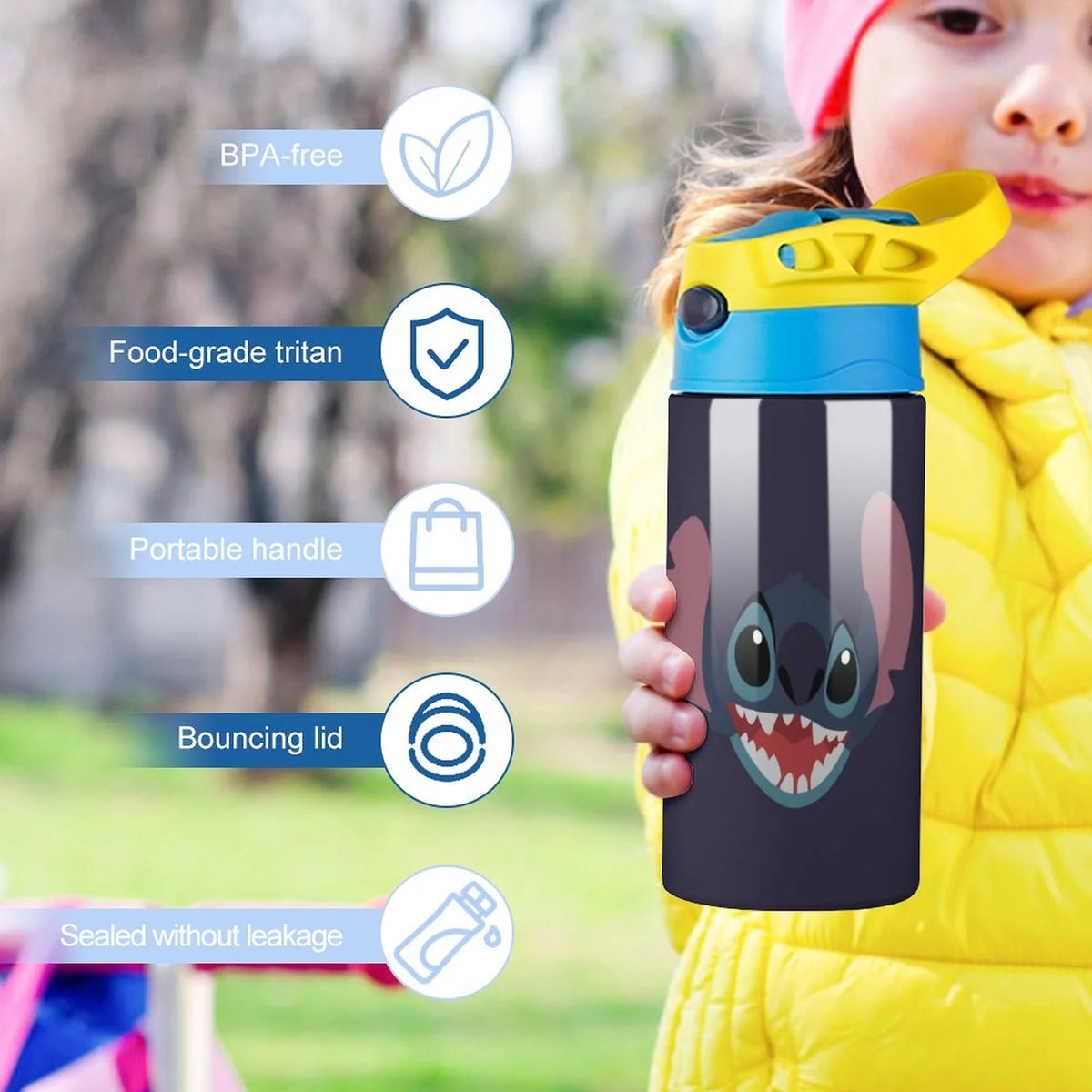 Vacuum Insulated Stainless Steel Water Bottle with Straw Z454441