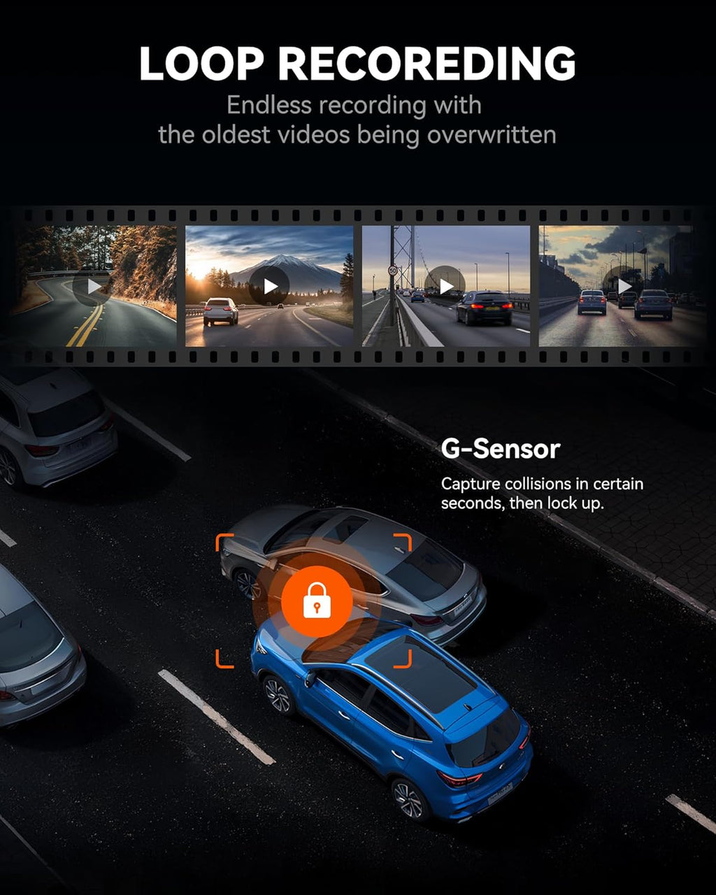 12" 4K Mirror Dash Cam Backup Camera with Front and Rear View Dual Cameras X9263