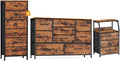 Vertical End Table and Nightstand with 9 Large Drawers, Metal Frame I628144