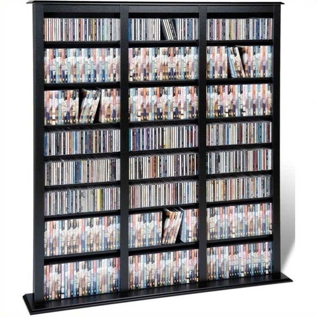 64" Triple CD DVD Media Storage Rack in Black B3848