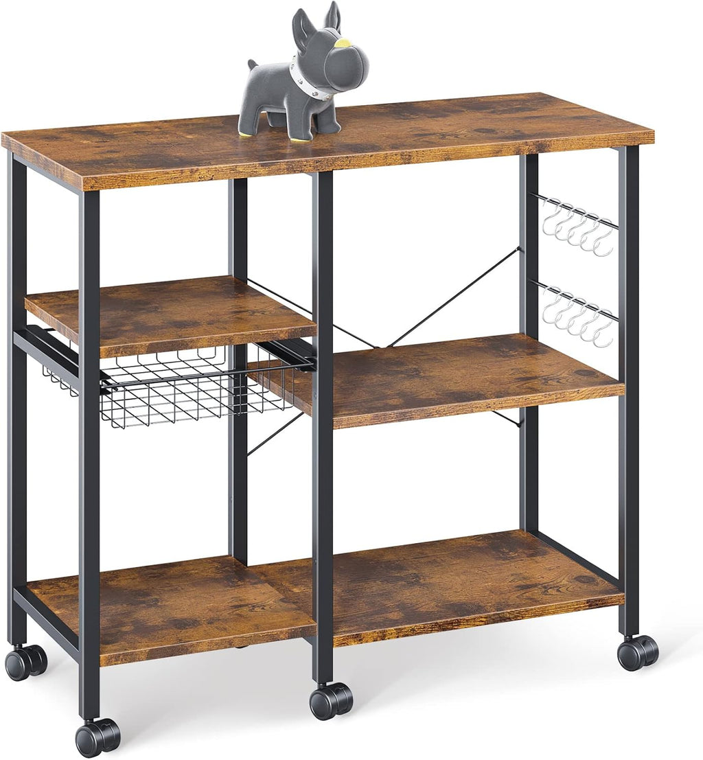 Kitchen Baker's Rack with Wheels 3-Tier+4-Tier Metal Frame B740446