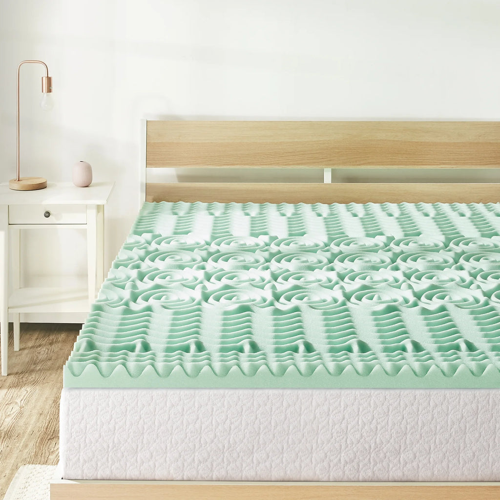 Queen 1.5" 5-Zone Memory Foam Mattress Topper with Aloe Infusion X44483