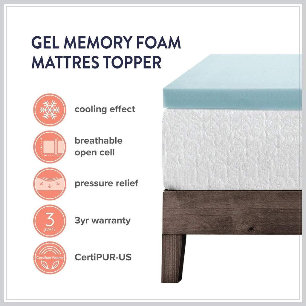 Gel Memory Foam Mattress Topper - Full P7966