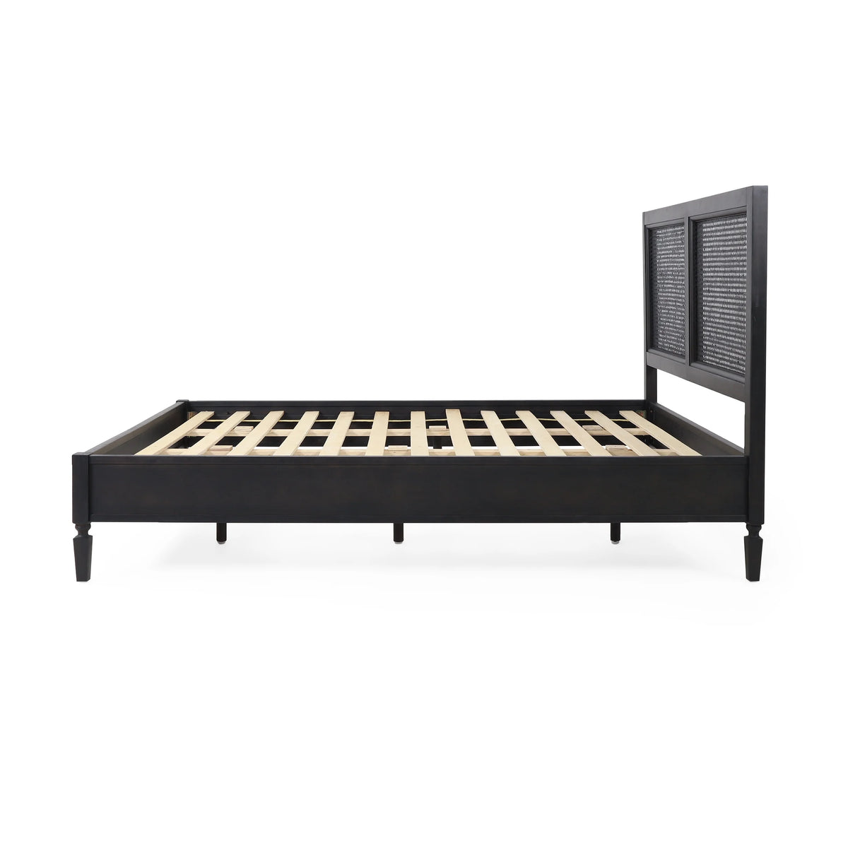 Acacia Wood and Rattan Queen Bed L424