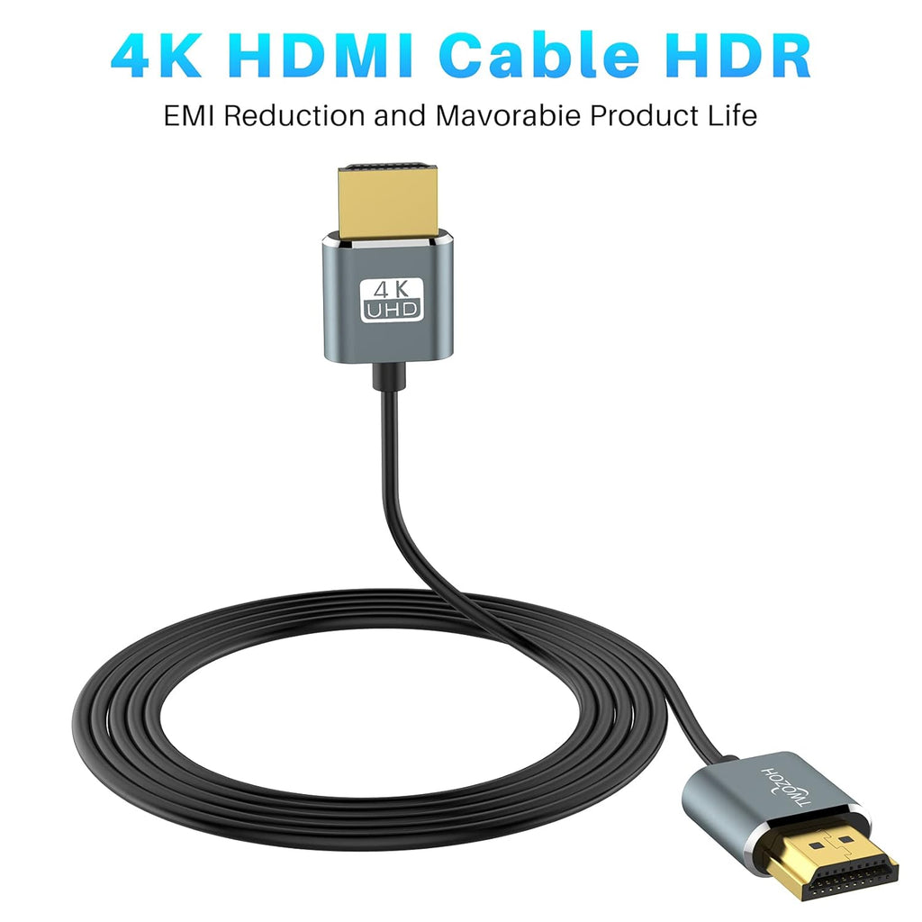 Ultra-Thin HDMI to HDMI Cable 5FT, Flexible HDMI 2.0 Cord G1356