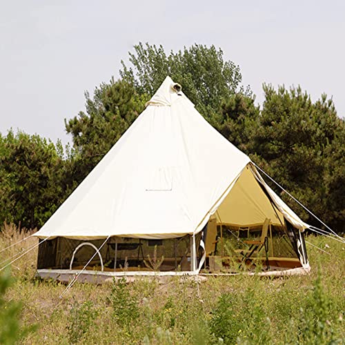 Canvas Bell Tent with Stove Jack, 4 Season Waterproof Tent V101