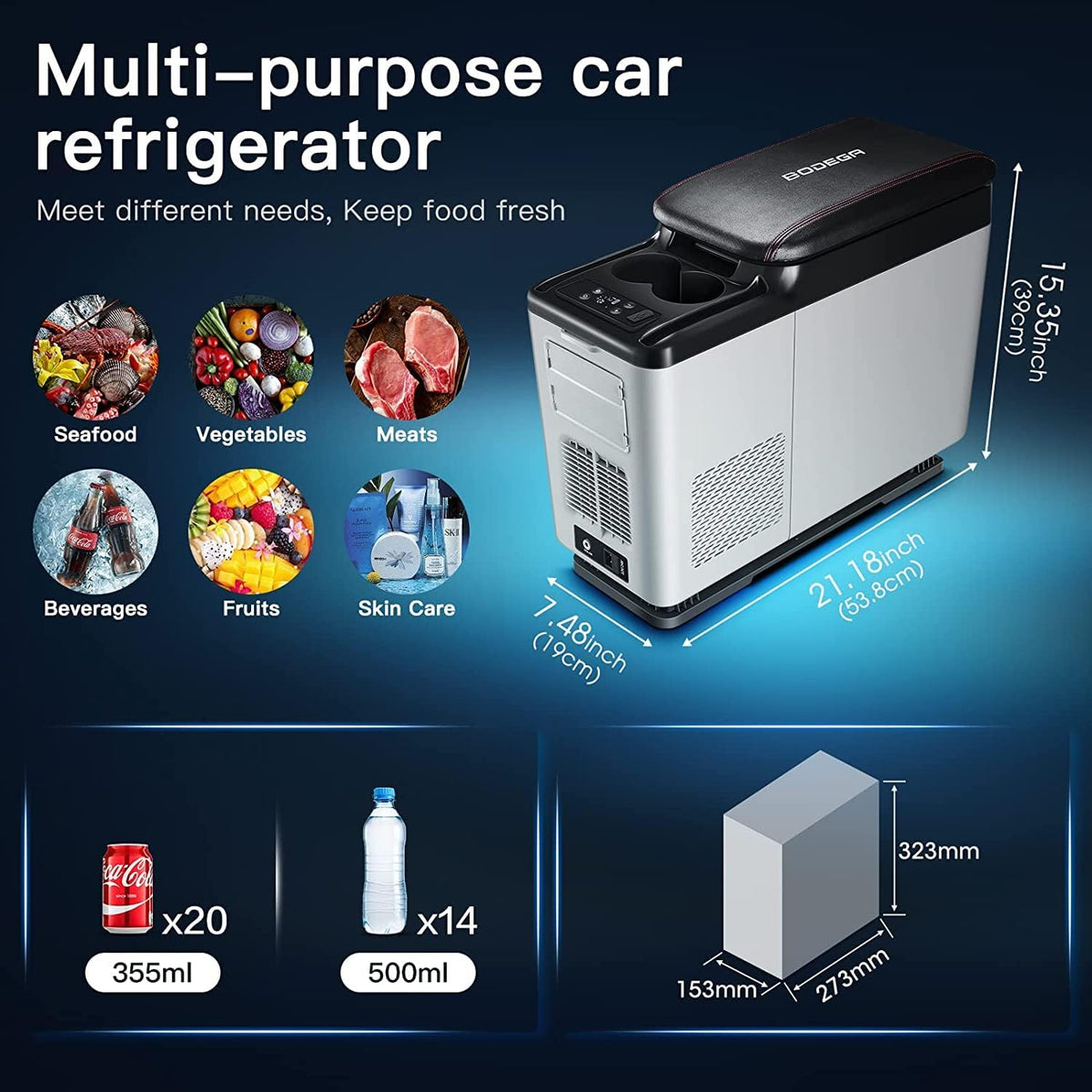 12 Volt Portable Car Refrigerator Freezer, 16 Quart I842