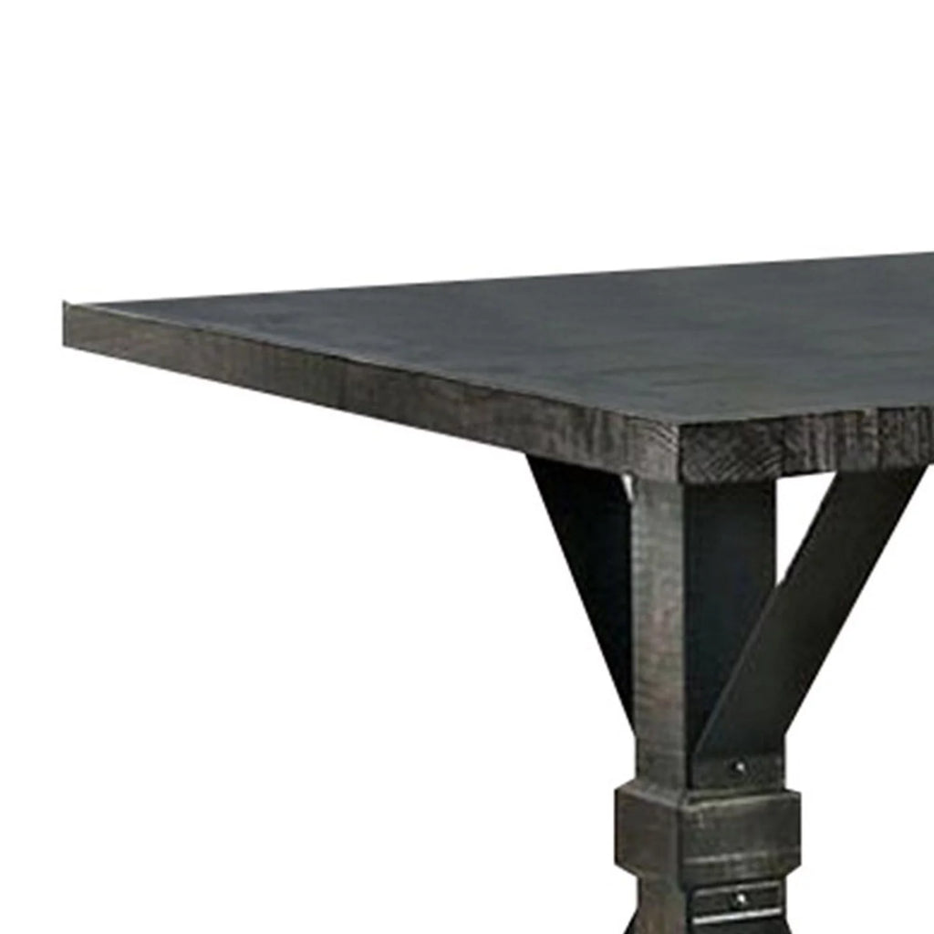 Antique Black Dining Table With Trestle Base E685968