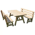 Red Cedar Picnic Table with 2 Backed Benches E390