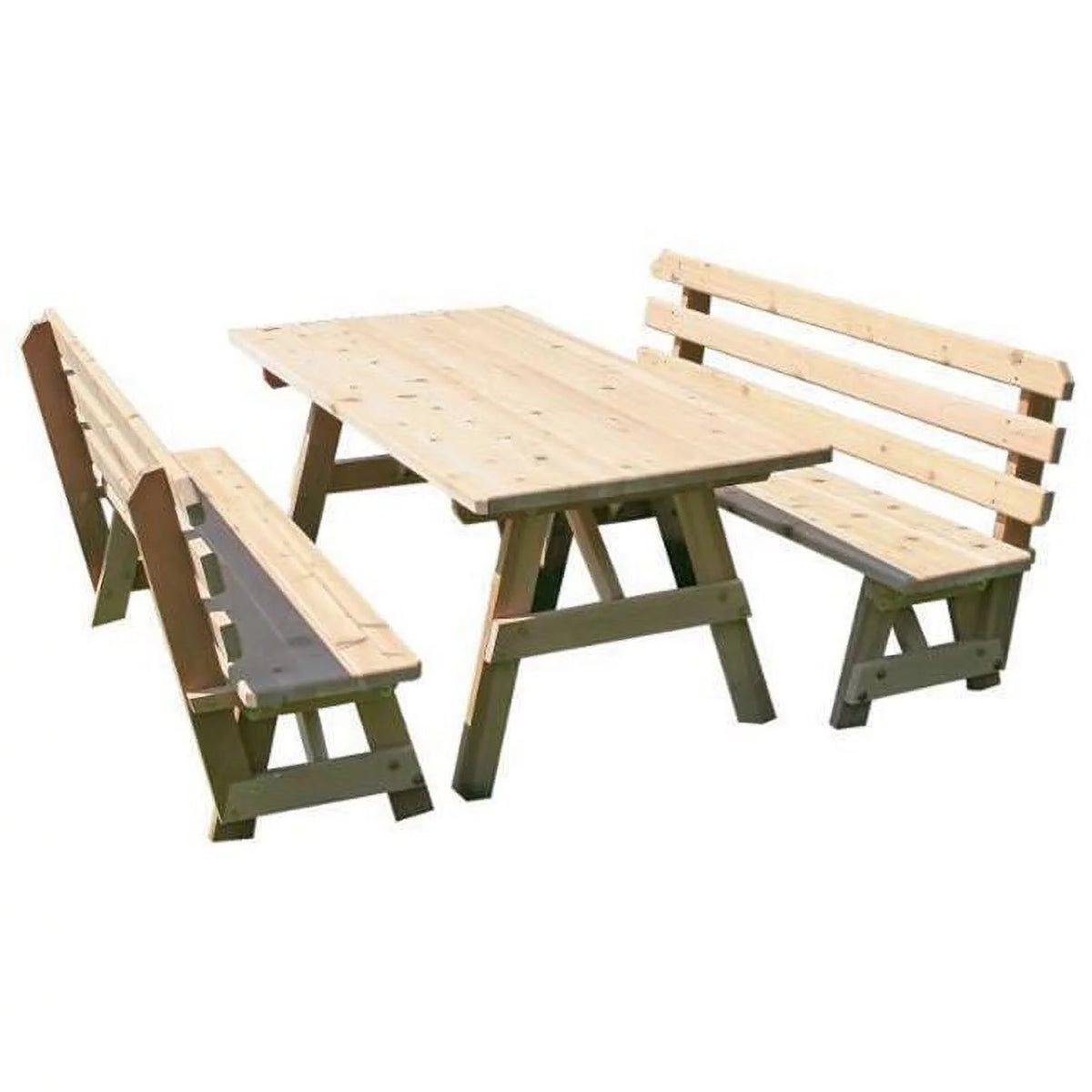Red Cedar Picnic Table with 2 Backed Benches E390