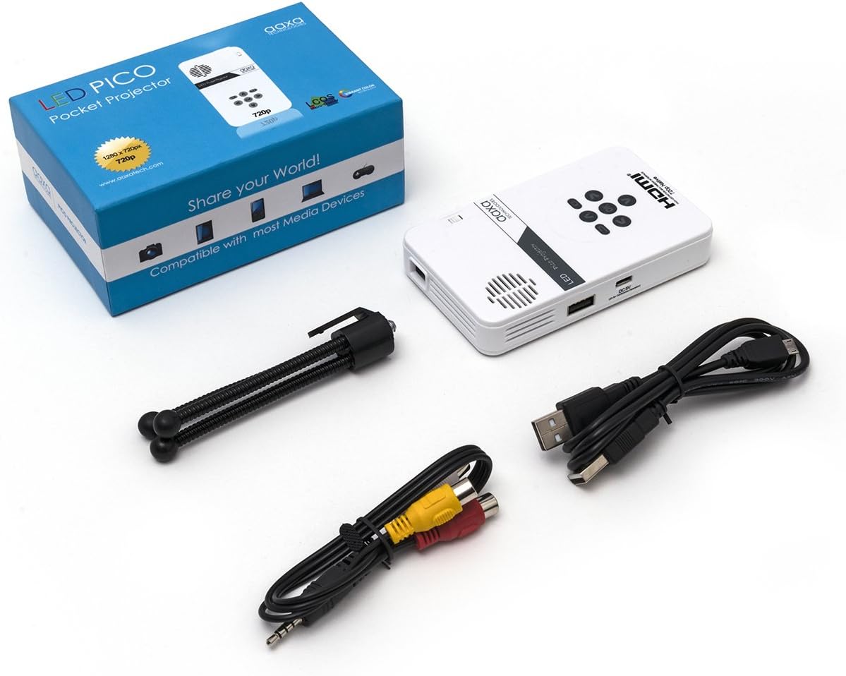 Pico Portable Mini Projector with Built-in Media Player and Speakers H5263