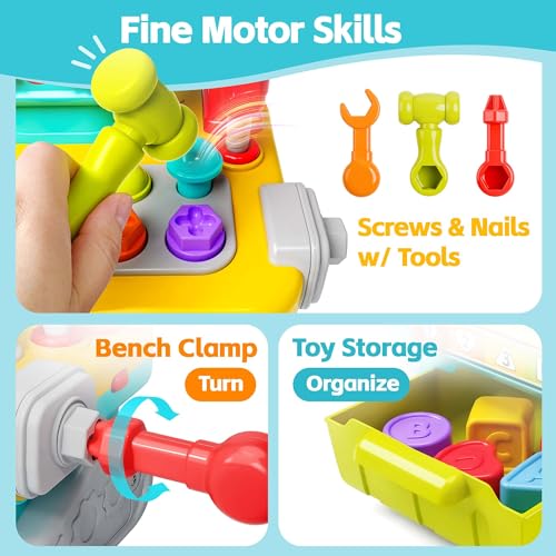 Toddler Musical Workbench Toys Tool Set Shape Sorter Z161025