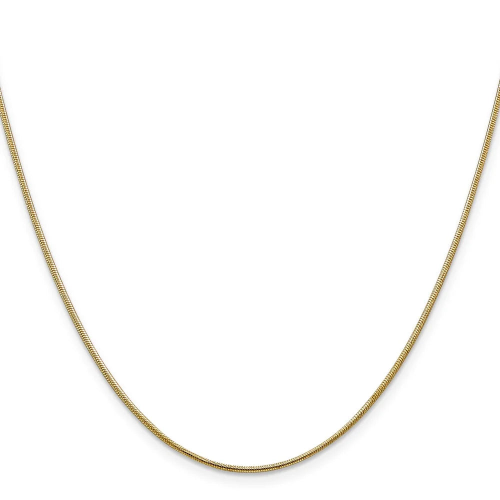 14K Yellow Gold Snake Chain Necklace 16 inch 1.1 mm with Lobster Clasp Z694