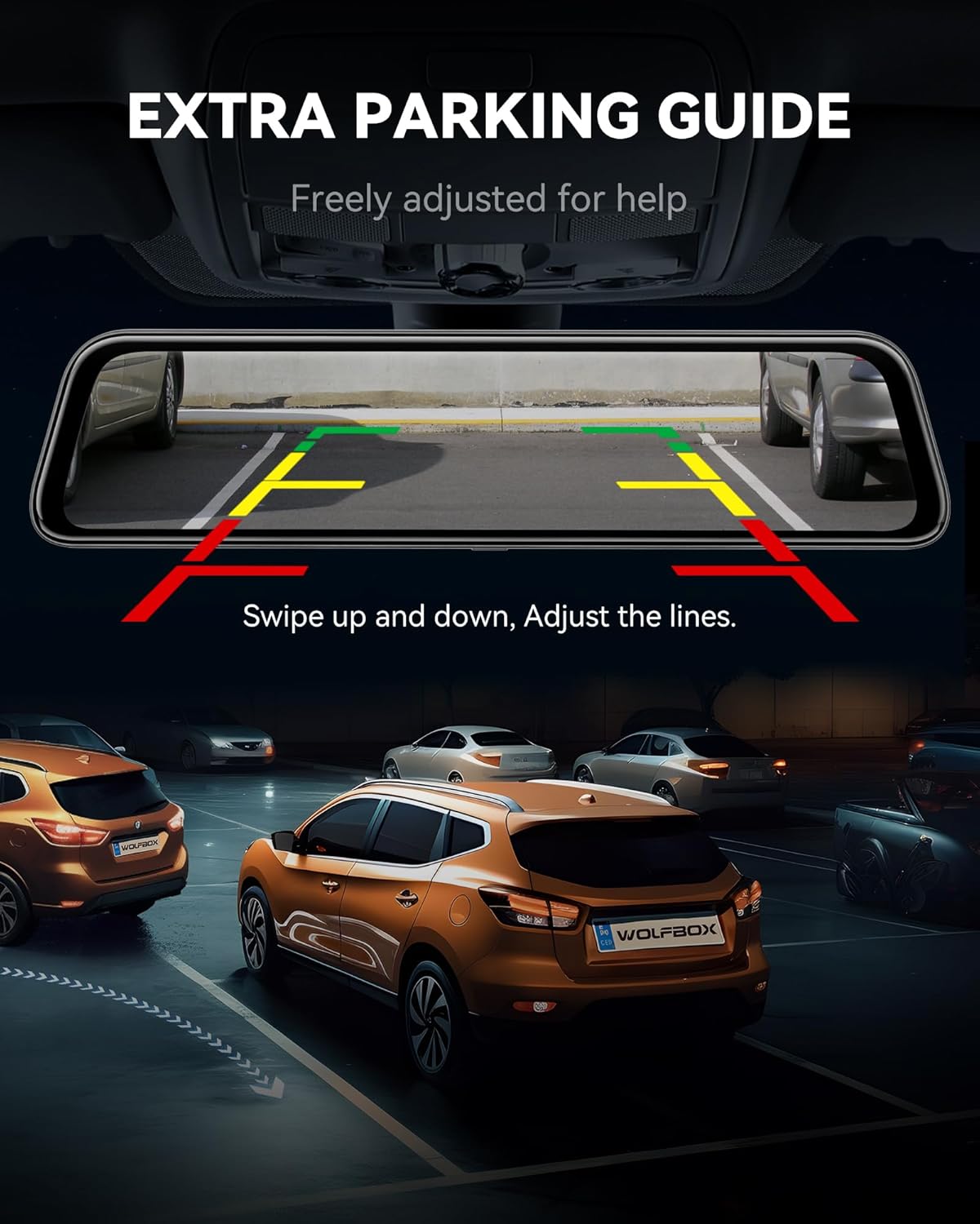 12" 4K Mirror Dash Cam Backup Camera with Front and Rear View Dual Cameras X9263