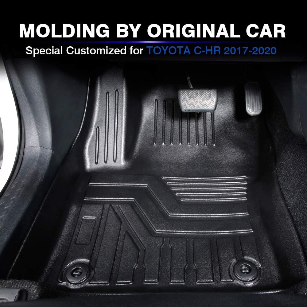 3D TPE All Weather Floor Mats 2 Row Black Liner Set J30657