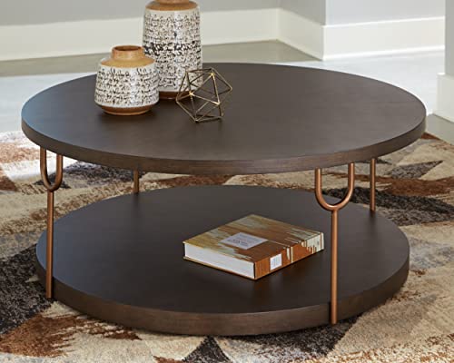 Metallic & Goldtone Finish Round Coffee Table D47320