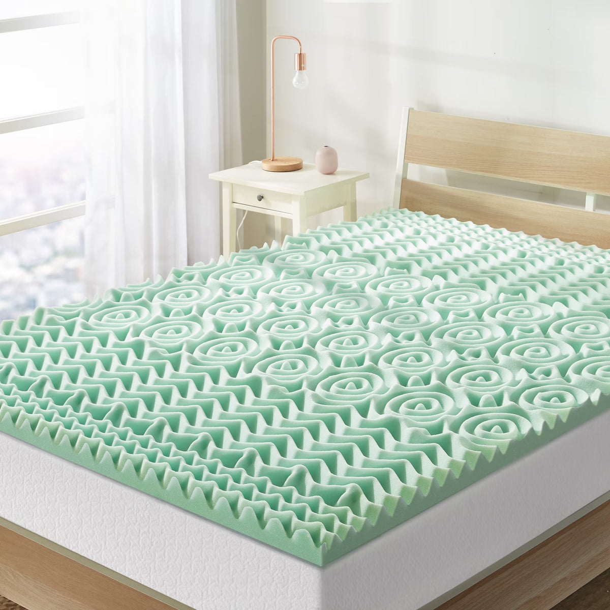 Queen 1.5" 5-Zone Memory Foam Mattress Topper with Aloe Infusion X44483