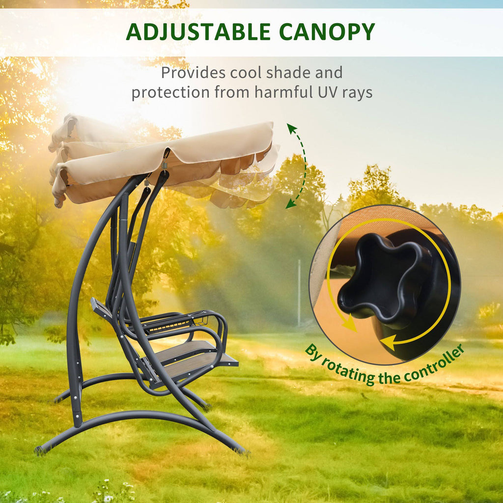 Covered Porch Canopy Swing Bench Chair with Stand Z3999