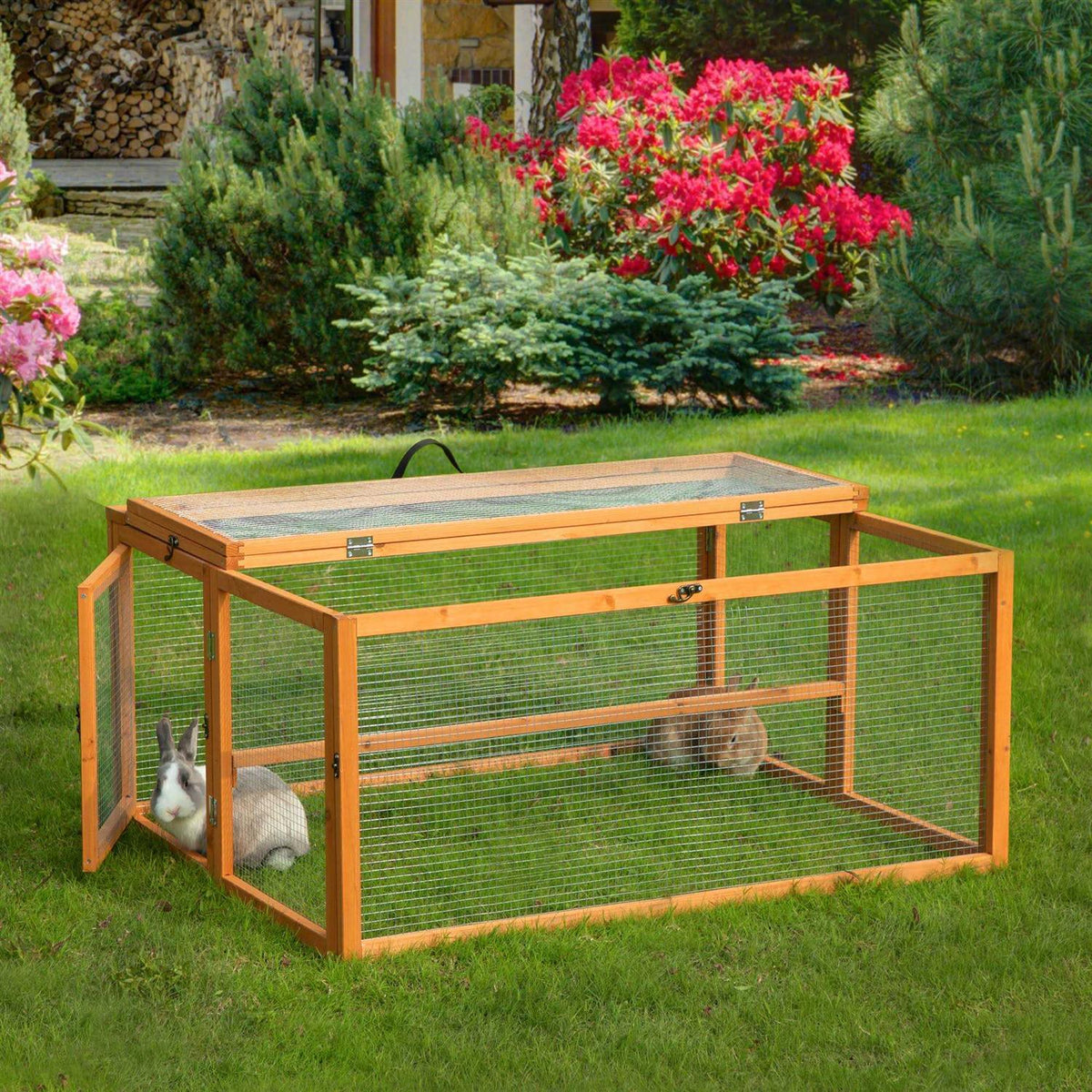 Chicken Coop & Roosting Bar Small Pet Hutch M9379