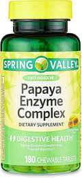 Papaya Enzyme Chewable Tablets Dietary Supplement 180 Count I958401