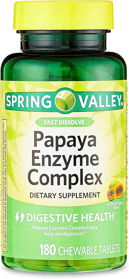 Papaya Enzyme Chewable Tablets Dietary Supplement 180 Count I958401