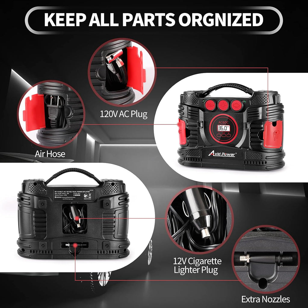 Portable Tire Inflator Air Compressor with Digital Pressure Gauge Q665083