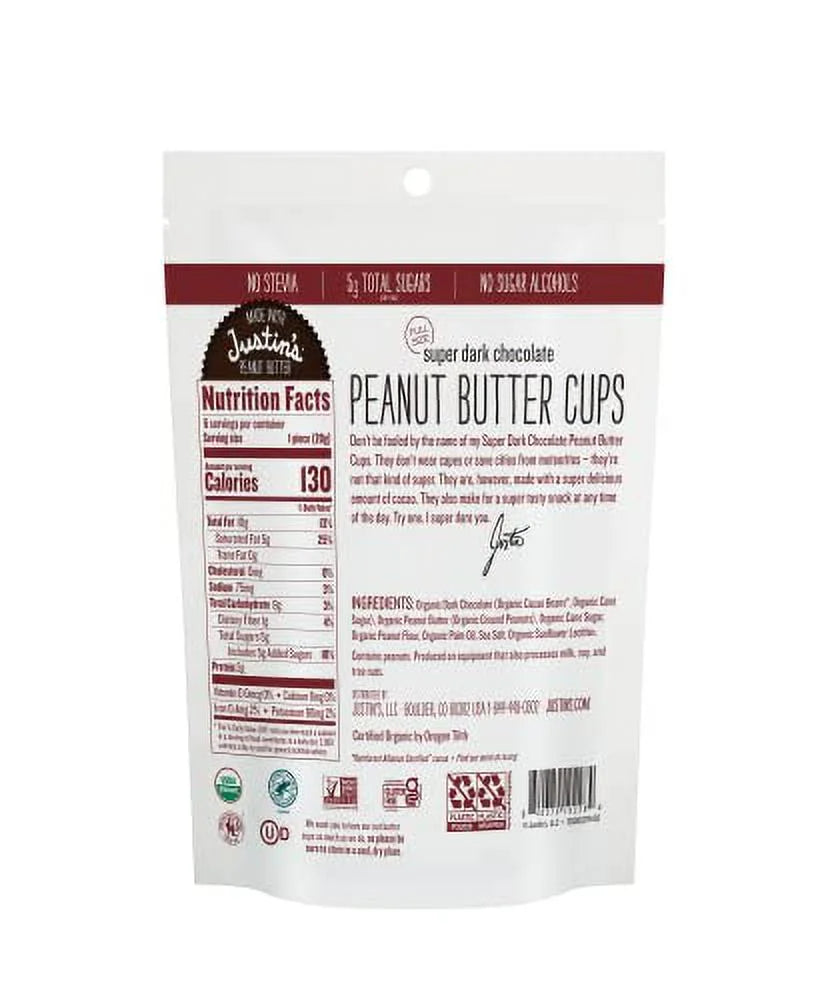 Organic Super Dark Chocolate Peanut Butter Cups 4.2 Ounce 6 Pack U662581