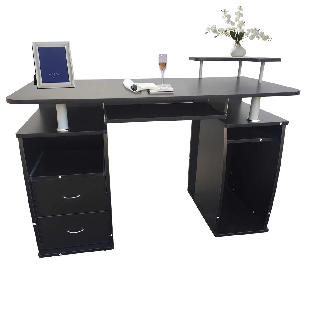Black Computer Desk with Drawers M508