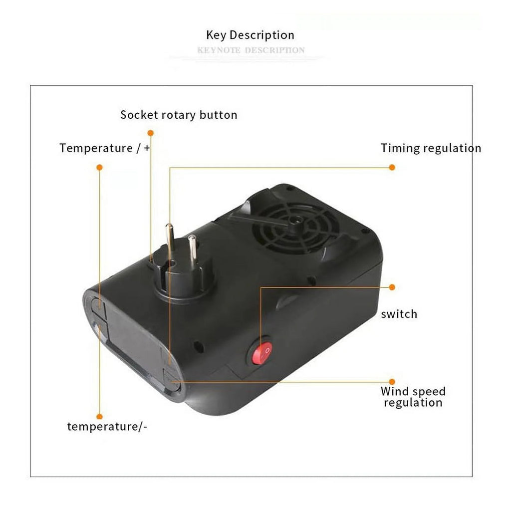 900W Mini Black Ceramic Electric Heater B324