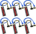 PCIE Riser Cable with 6Pin-SATA Power Cable and 23.6in Extension Cable, Pack of 2 J36871