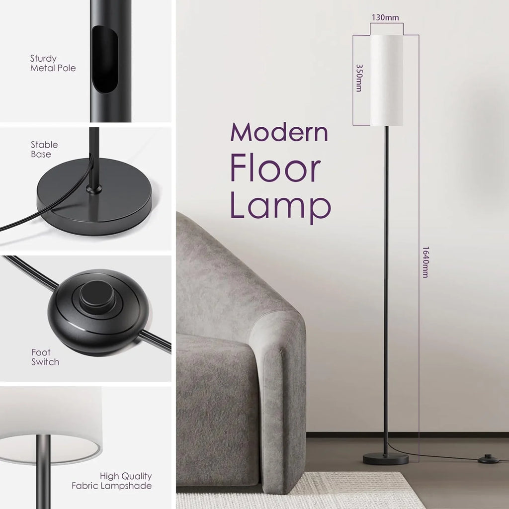 RGB Smart LED Floor Lamp with White Lampshade O892409