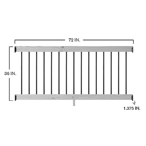 6 ft. Cedar Rail Kit with Aluminum Square Balusters T995