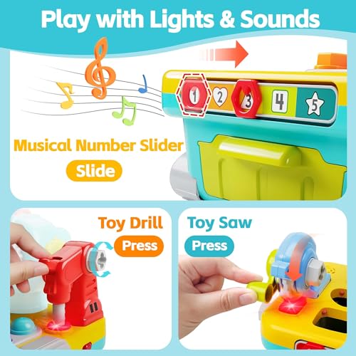 Toddler Musical Workbench Toys Tool Set Shape Sorter Z161025