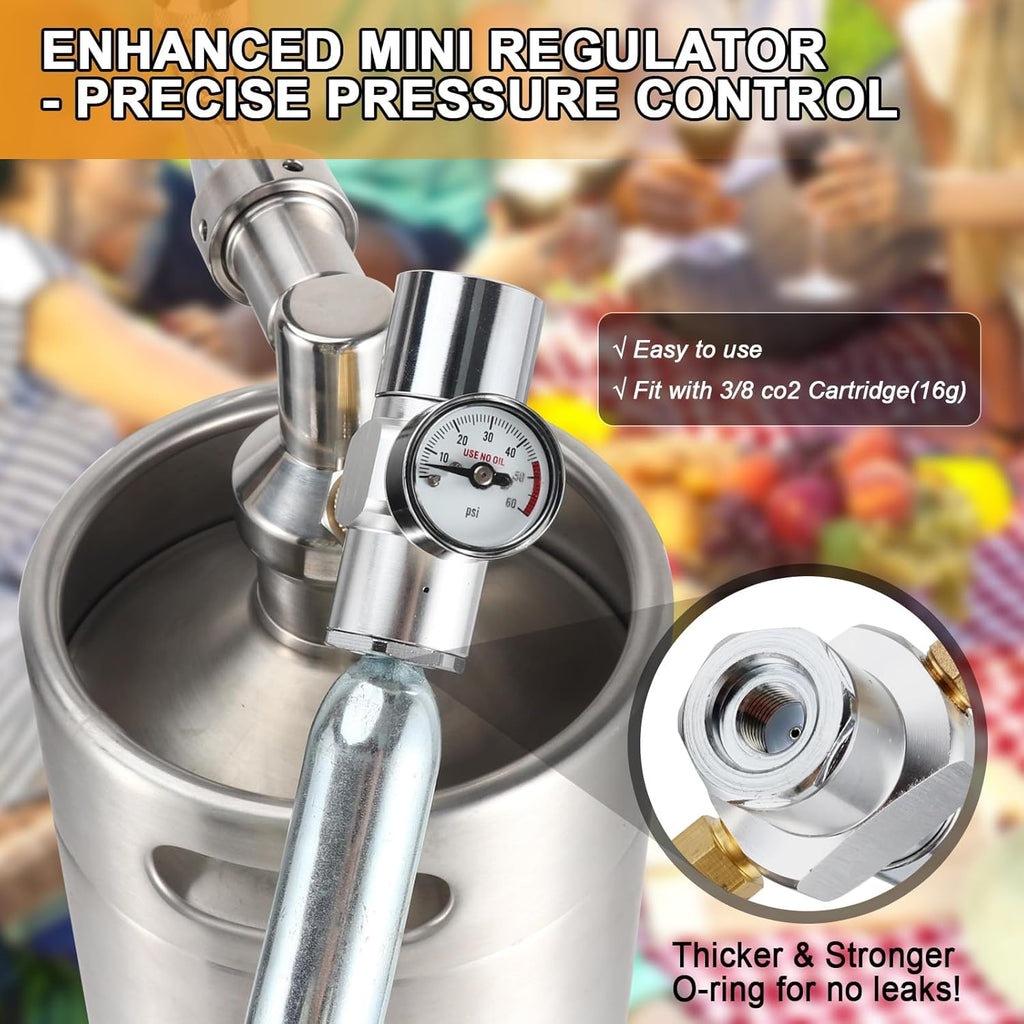 128oz Stainless Steel Mini Keg Beer Dispenser R604050