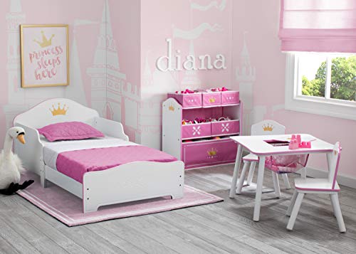 White/Pink Kids Wood Table and Chair Set with Storage L24222