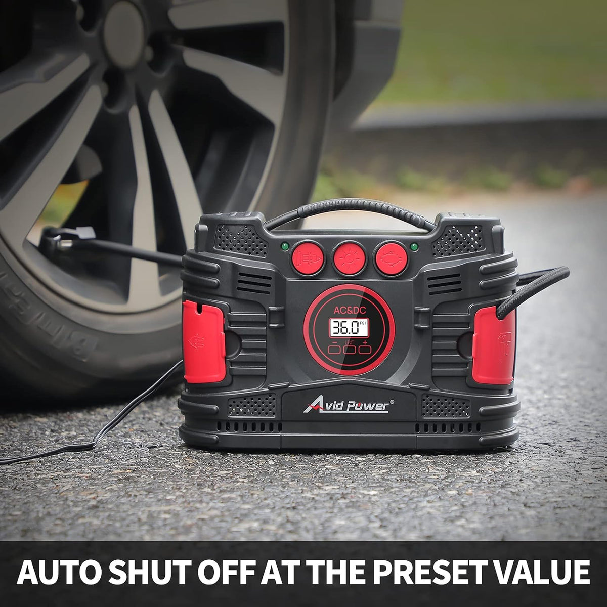 Portable Tire Inflator Air Compressor with Digital Pressure Gauge Q665083