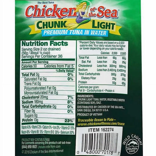 12-count 7 oz. Cans Chunk Light Tuna in Water B324