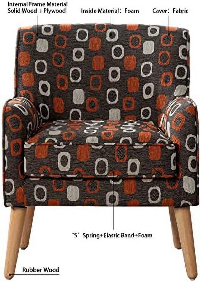 Grey Pattern Linen Fabric Accent Chair Z70879