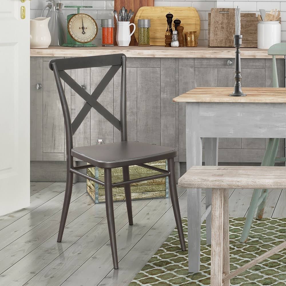 Black Metal Side Chairs (Set of 2) V473275