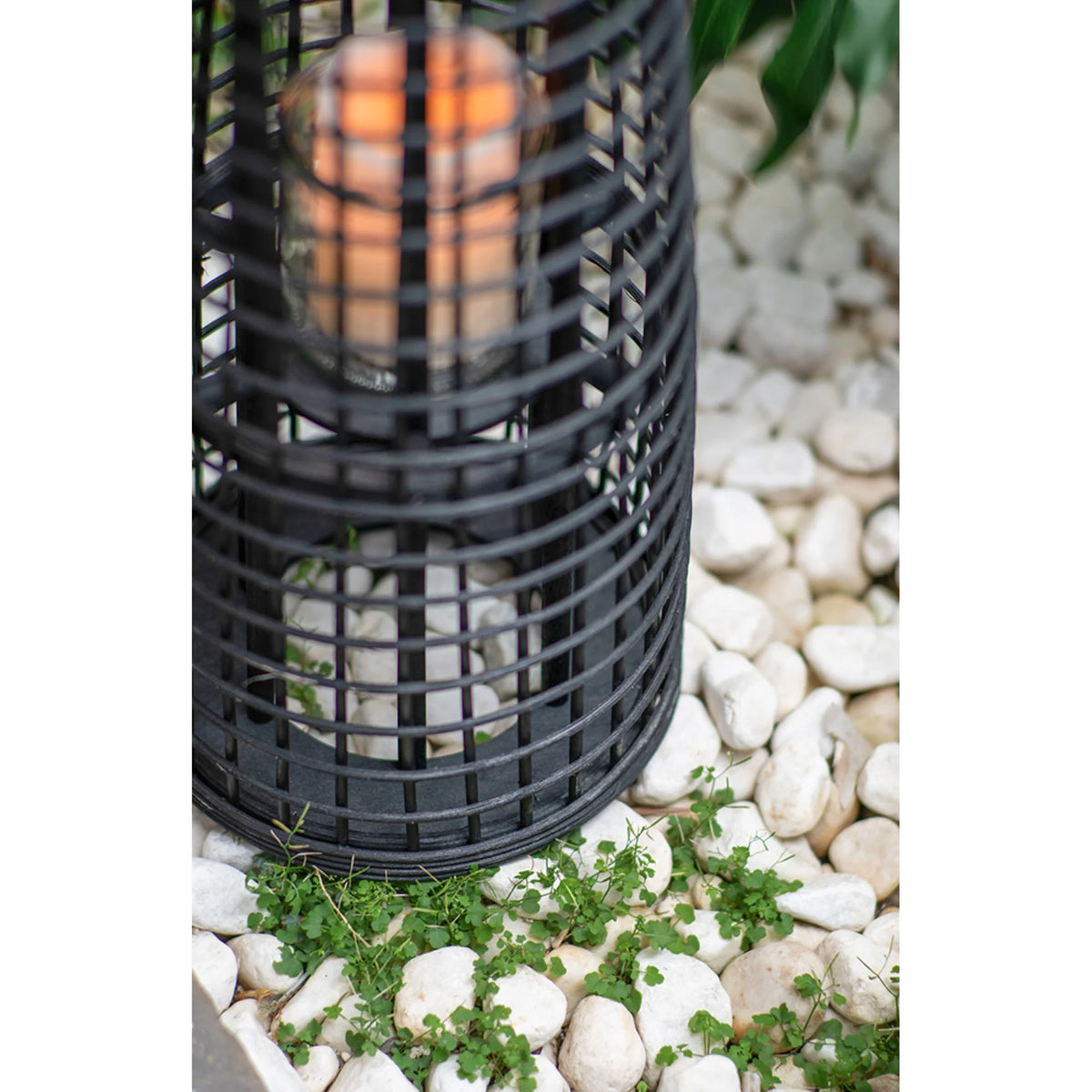 Black Tapered Candle Lantern with Handle O4593