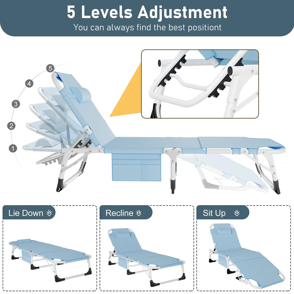 Adjustable Tanning Chair with Face & Arm Holes Z575803