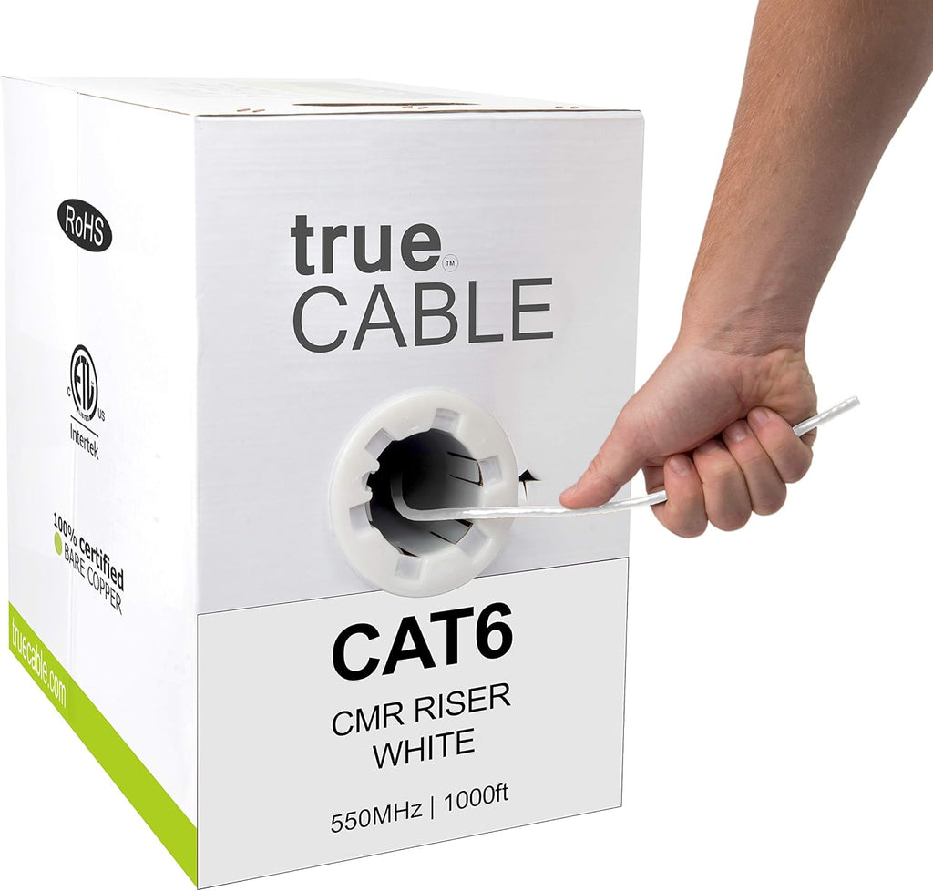 1000ft Yellow 23AWG 4 Pair Solid Bare Copper Bulk Ethernet Cable Z639393