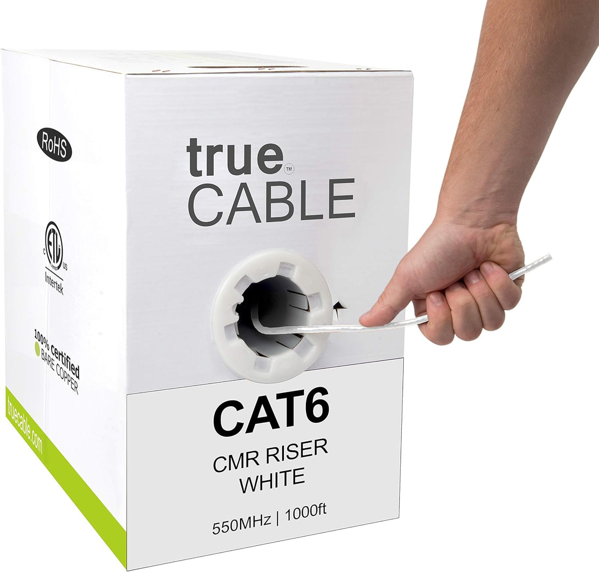 1000ft Yellow 23AWG 4 Pair Solid Bare Copper Bulk Ethernet Cable Z639393