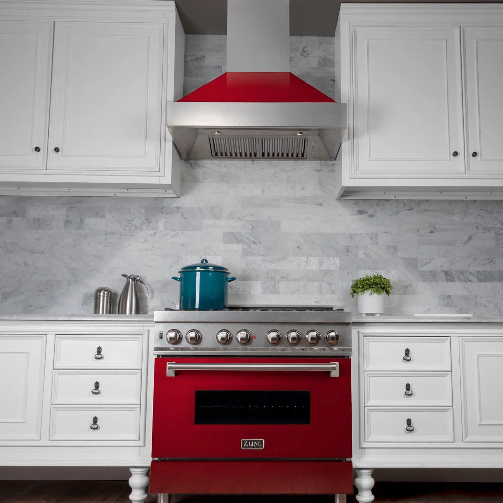 36 in. Dual Fuel Range with Red Gloss Door Q15421