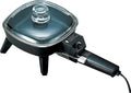 6" Non-Stick Electric Skillet with Glass Lid, Black Y32404