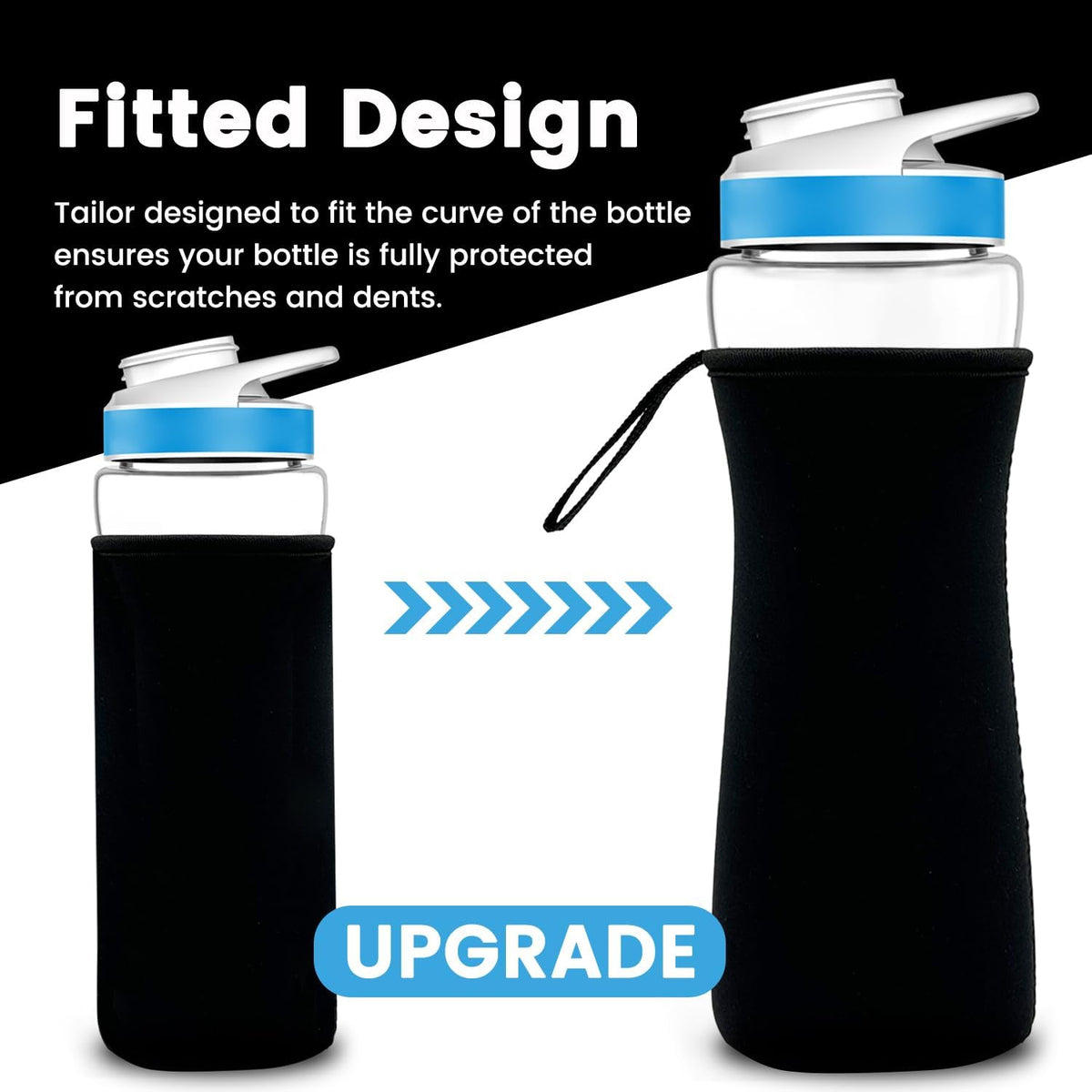 2Pcs Neoprene Sleeve for 22oz Plastic & Stainless Steel Water Bottles H53535